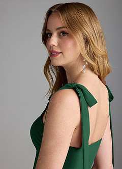 Azazie Lizet Bridesmaid Dresses Dark Green A-Line Sweetheart Neckline Chiffon Dress image6