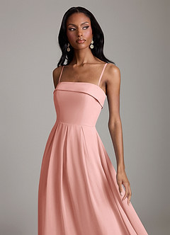 Azazie Lucienne Vestidos de damas de honor Vestido de Rosetón de Gasa de Corte en A Convertible con Sin tirantes image3