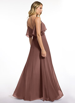 Azazie Jean Brautjungfernkleider Wandelbar A-Linie Chiffon Kleid Espresso image2
