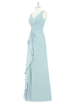 Azazie Julianna Brautjungfernkleider A-Linie Chiffon Kleid Nebel image8