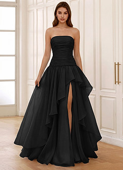 Ocavivien Schwarz Tüll-Abendkleid image3