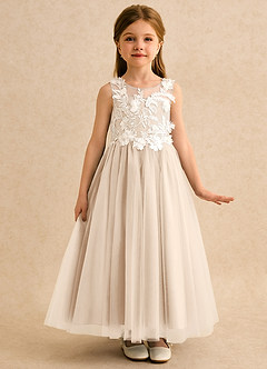 Azazie Mixie 플라워 걸 드레스 볼가운 레이스 발목 길이 드레스 image5