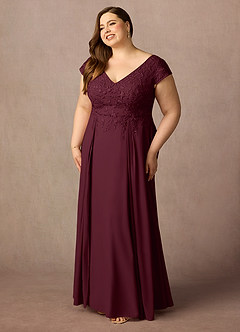 Azazie Rosemarie Kleider für die Brautmutter A-Linie Spitze Kleid Cabernetrot image7