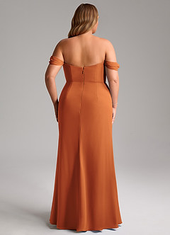 Azazie Saige Bridesmaid Dresses Cinnamon A-Line Off the Shoulder Chiffon Convertible Dress image15