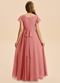 Azazie Cady Junior A-Linie Plissee Chiffon Kleid Antike Rose image2
