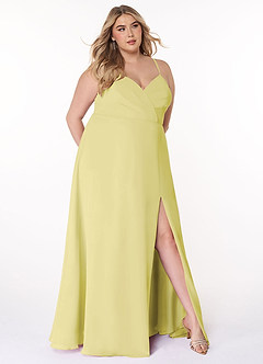 Azazie Everleigh Bridesmaid Dresses Lemon Sorbet A-Line Sweetheart Pleated Chiffon Dress image7