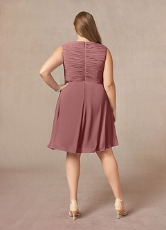 Azazie Theron Mother of the Bride Dresses Desert Rose A-Line V-Neck Pleated Chiffon Dress image7