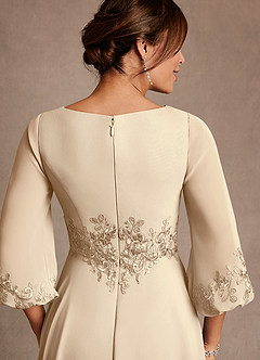 Azazie Yorba Mother of the Bride Dresses Champagne A-Line Lace Chiffon Dress image6
