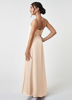 Azazie Collette Junior White Alabaster A-Line Ruched Chiffon Dress image4