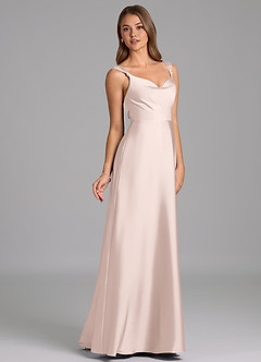 Azazie Beatrice 신부 들러리 드레스 A라인 스윗하트 네크라인 스트레치 새틴 바닥 길이 드레스 image5