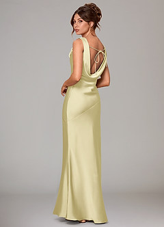 Azazie Rylina Bridesmaid Dresses Lemon Sorbet Mermaid Stretch Satin Dress image4