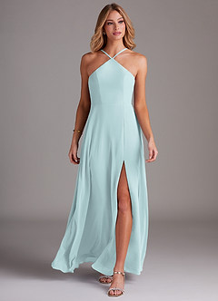 Azazie Bailey 신부 들러리 드레스 A라인 사이드 슬릿 쉬폰 바닥 길이 드레스 image4