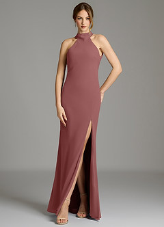 Azazie Cairo Bridesmaid Dresses Desert Rose Mermaid Pleated Chiffon Dress image1