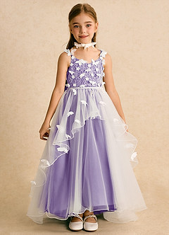Azazie Darlina Robe Demoiselle D'honneur Fillette Robe Princesse en Tulle Dentelle Ivoire Tahiti image4