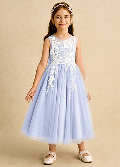 Azazie Sundae Blumenmädchenkleider Ballkleid Spitze Kleid Lavendel image5