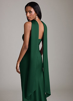 Azazie Saylor Brudtärnklänningar Klä av Sjöjungfru i Stretch Satin Axelbandslös Mörkgrön image7