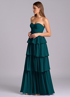 Azazie Faye Bridesmaid Dresses Pine A-Line Sweetheart Neckline Chiffon Dress image5