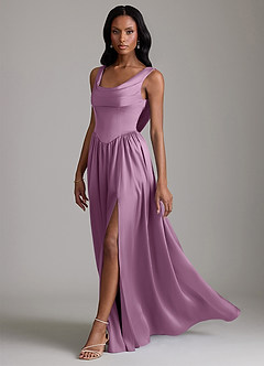 Azazie Novi Bridesmaid Dresses Wisteria A-Line with Pockets Stretch Satin Dress image6
