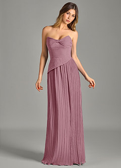 Azazie Becka Final Sale Vintage Mauve A-Line Strapless Chiffon Dress image4
