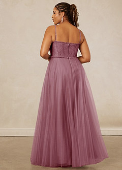 Christian Siriano Bridal for Azazie 1015 Final Sale Vintage Mauve A-Line Lace Tulle Dress image15