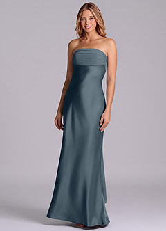 Azazie Ailanie Brudtärnklänningar Klä av Tubklänning i Stretch Satin Axelbandslös Skymning image1