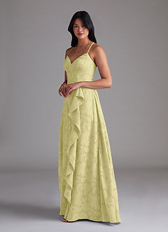 Azazie Naeem Bridesmaid Dresses Lemon Sorbet A-Line Floral Burnout Dress image2