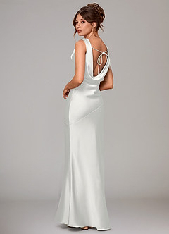 Azazie Rylina Brudtärnklänningar Klä av Sjöjungfru i Stretch Satin Vit image5