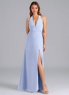 Azazie Odie Bridesmaid Dresses Ice A-Line Chiffon Dress image4