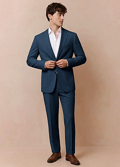 front Owen Dark Navy Lightweight Tailored Suit Jacket