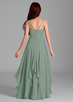 Azazie Karan Junior Dusty Blue A-Line Chiffon Dress image2