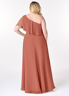 Azazie Lizzy Bridesmaid Dresses Clay A-Line One Shoulder Chiffon Dress image9