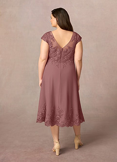 Azazie Terrano Mother of the Bride Dresses Desert Rose A-Line Scoop Lace Dress image8