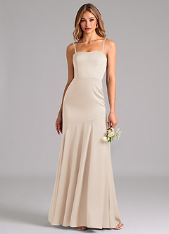 Azazie Shiloh Bridesmaid Dresses White Alabaster Mermaid Strapless Stretch Satin Convertible Dress image2