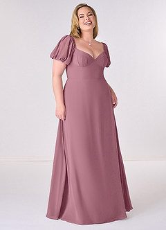 Barbie ♥ Azazie Bridesmaid Dresses Vintage Mauve A-Line Pleated Chiffon Dress image7