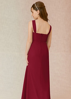 Azazie Denice Junior Burgundy A-Line Chiffon Dress image7