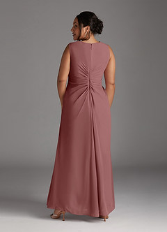 Azazie Manuella Mother of the Bride Dresses Desert Rose A-Line V-Neck Pleated Chiffon Dress image14