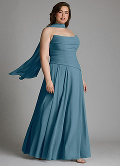 Azazie Gabriela Brudepigekjoler A-linje Korset Chiffon Gulv-længde Kjole image19