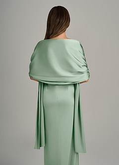 front Azazie Matching Color Stretch Satin Shawl