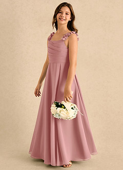 Azazie Masie Girls Formal Flower Girl Klänningar Klänning A-Line i Chiffong Plisserad image6