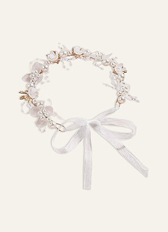 front Princess Style Floral Pearl Head Crown