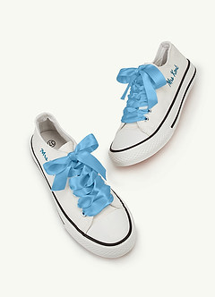 front Personalized Ribbon Canvas Sneakers