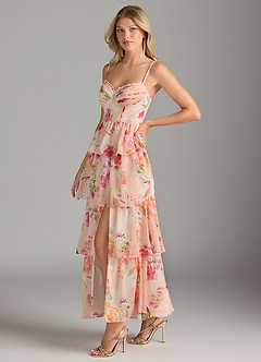 Azazie Kaiden Bridesmaid Dresses Abstract Bouquet Floral A-Line Sweetheart Neckline Chiffon Dress image4