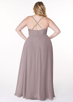 Azazie Naeem Bridesmaid Dresses Dusk A-Line V-Neck Ruffle Chiffon Dress image8