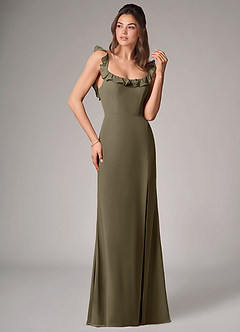 Azazie Callie Abiti da Damigella Abito Convertibile Sirena in Chiffon Spacco Laterale Willow Green image3