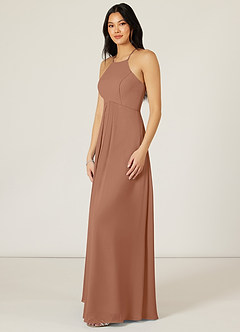 Azazie Sarah Final Sale Bronzer Empire Pleated Chiffon Dress image4