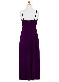 Azazie Solange Junior Grape A-Line Velvet Dress image8