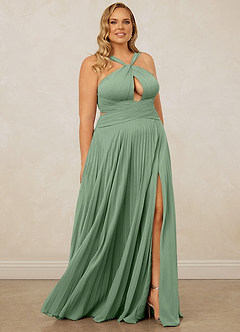 Christian Siriano Bridal for Azazie 1009 Bridesmaid Dresses Matcha A-Line Pleated Chiffon Dress image12