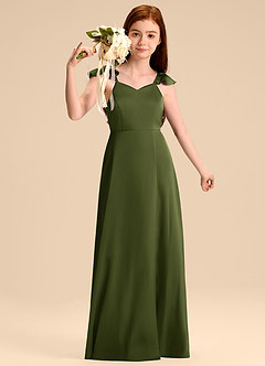 Azazie Everett Junior Black A-Line Bow Stretch Satin Dress image5