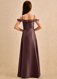 Azazie Jupie Girls Formal Vente finale Robe Trapèze en Mat Satiné Plissée Blushing Pink image6