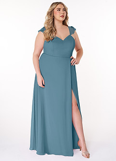 Azazie Everett Bridesmaid Dresses Bermuda A-Line V-neck Ruched Chiffon Dress image9